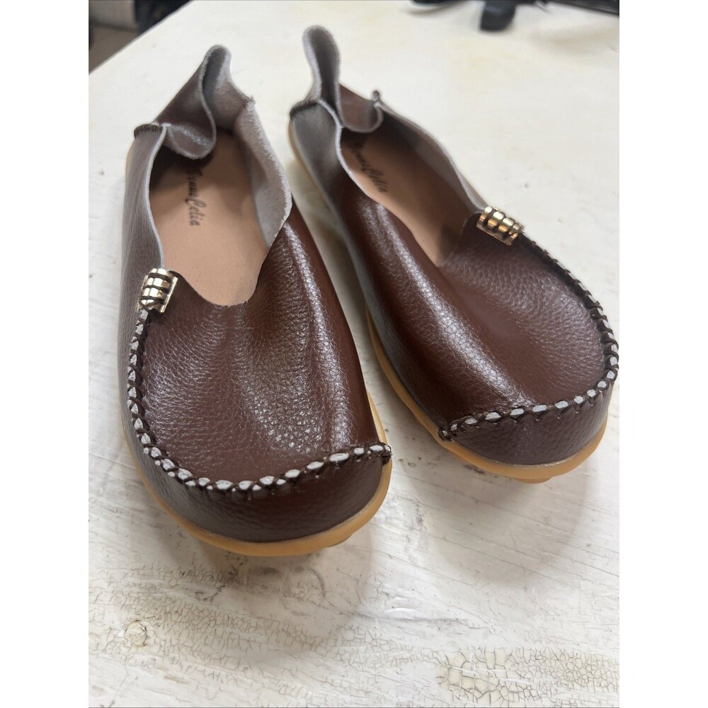 Venus Celia Loafer Women’s Brown Leather Flats Size 43 US 10.5 - Comfort Walkin